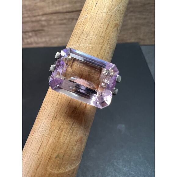 Vintage Rose de France amethyst sterling silver ring size 7 - Picture 9 of 16